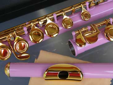 PINK with SILVER keys   High Quality Student Flute NEW  